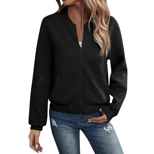 FUPODD Sportjacke Damen Oversize Winterjacke Damen Kurz Damen Jacken Laufjacke Damen Winter Arbeitsjacke Winter Winterjacken Für Damen Softshelljacke Damen Kurzmantel Damen Mantel Damen Winter von FUPODD