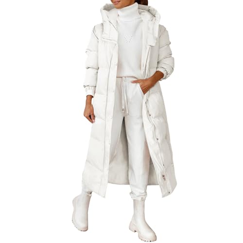 FUPODD Steppjacke Damen Lang Daunenmantel Damen Lang Damen Winterjacke Lang Mantel Damen Lang Langer Wintermantel Damen Lange Winterjacke Damen Damen Wintermantel Lang Steppmantel Damen Lang von FUPODD