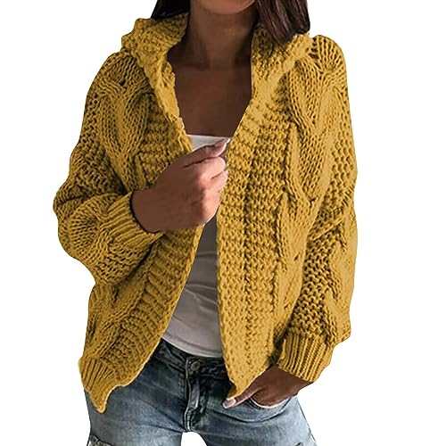FUPODD Strickjacke Damen Warm Zopfmuster Trachten Strickjacke Damen Strickjacke Damen Kurz Shirtjacke Damen Cardigan Kaschmir Strickjacke Damen Cardigan Damen Kurz Dicke Strickjacke Damen Grobmaschig von FUPODD