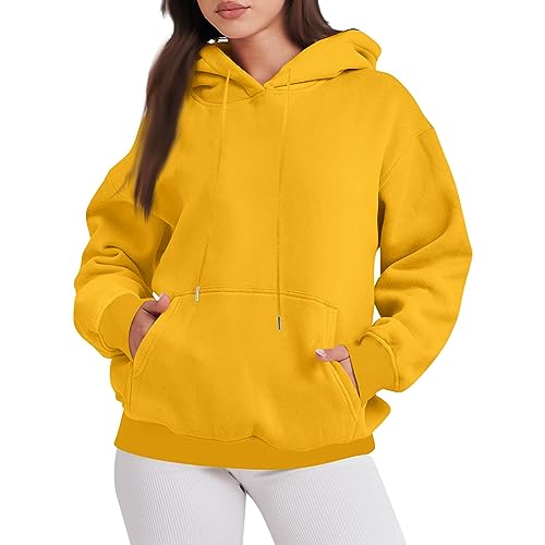 FUPODD Sweatshirts & Kapuzenpullover für Damen Hoodie Oversize Hoodie Gemustert Pullover Herbst Sport Strickpullover Lang Einfarbig Kapuzenjacke Sweatshirt mit Kapuze von FUPODD