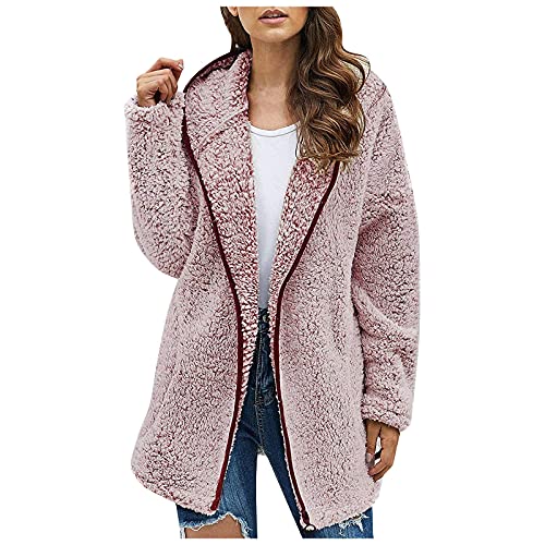 FUPODD Teddy Fleecejacke Damen Outdoor Jacken Für Damen Wintermantel Damen Lang Warm Gefüttert Damenmantel Winter Damen Fleecejacke Kuscheljacke Damen Jacke Damen Winter Damen Mantel Elegant von FUPODD