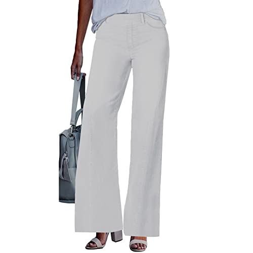 FUPODD Thermo Jeans Damen Winter GefüTtert Hose Damen Elegant Schlaghose Damen High Waist Baggie Jeans Hosen von FUPODD