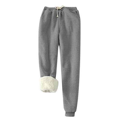 FUPODD Thermohose Gefütterte Hose Damen Weihnachtshose Freizeithose Damen Weihnachtshose Damen Schlafanzughosen Für Damen Hosen Damen Baggy Pyjama Hose Damen Hose Jogginghose Damen Baumwolle von FUPODD