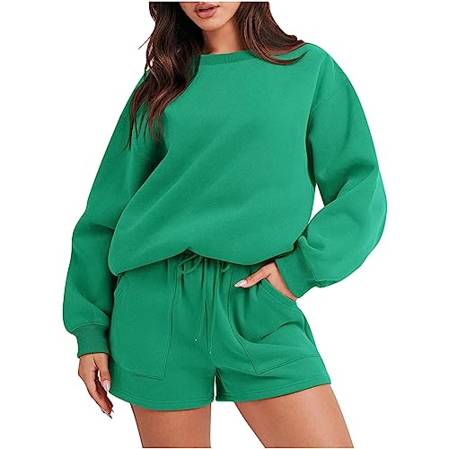 FUPODD Trainingsanzug Damen mit Kapuze Damen Jogginganzug Hoody Damen Hausanzug Damen Winter Warm Elegant 2 Teilig Einfarbig Sportanzug Damen mit Kordelzug Set Freizeitanzug Damen 2-Teiliges von FUPODD