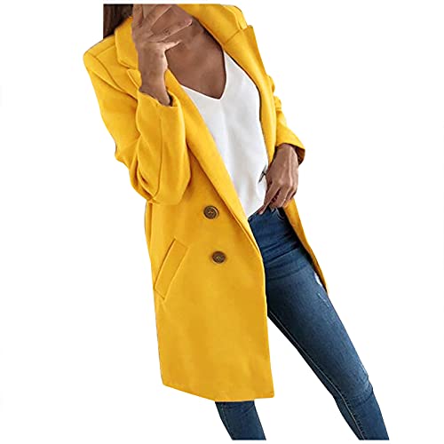 FUPODD Trenchcoat Damen Schwarz Mantel Damen Winter Elegant Wollmantel Weiß Damen Longjacke Winter Winterjacke Teenager Wintermantel Lang Damen Winterjacke Lang Damen Wintermantel Wolle Damen von FUPODD