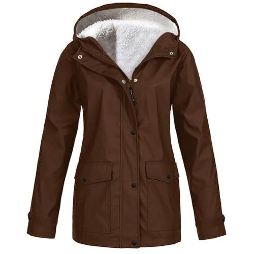 FUPODD Wasserdichte Winterjacke Damen Thermojacke Leicht Mantel Daunenjacke Skijacke Daunenmantel Fahrradjacke Winter Wasserdichter Wintermantel von FUPODD
