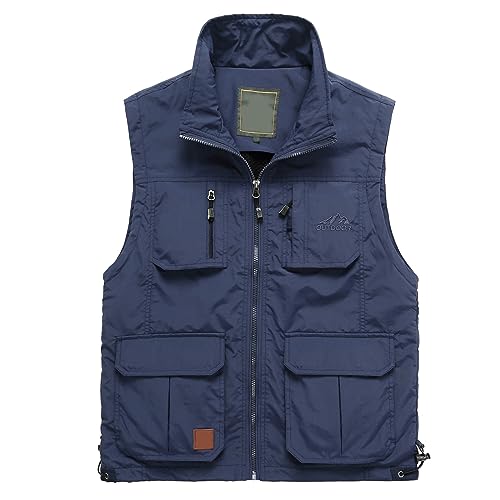 FUPODD Weste Damen Herren Outdoor Weste Anglerweste Leicht Atmungsaktiv Weste Vielen Taschen Weste Reissverschluss Freizeit Schnelltrocknende Weste Sport äRmellose Jacke Jagd Fotografie Weste Arbeit von FUPODD