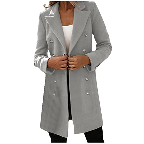 FUPODD Wintermantel Damen Lang Damen Winterjacke Strickjacke Damen Reverskragen Damen-Jacken Jacke Damen Winterjacke Damen Lang Jacke Damen Winter Mantel Damen Winter Winterjacke Damen Warm von FUPODD