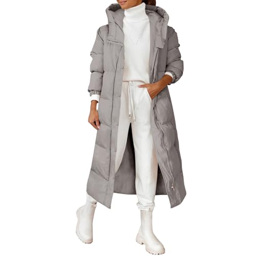 FUPODD Wintermantel Damen Lang Warm Gefüttert Damenmantel Winter Lang Kapuzenjacke Damen Jacke Damen Winter Lang Winterjacke Lang Damen Winterjacke Damen Lang Warm Gefüttert Damen Jacke Winter Lang von FUPODD