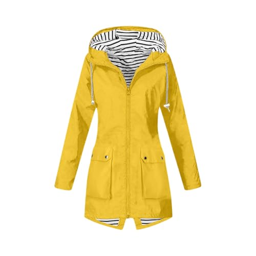 FUPODD Wintermantel Damen Lang Wiederverwendbar Outdoor Regenponcho Übergangsmantel Wind Und Wetter Jacke Joggen Laufen Regenjacke Mit Herausnehmbarer Innenjacke Warme Winterjacken Lauf Regenmantel von FUPODD