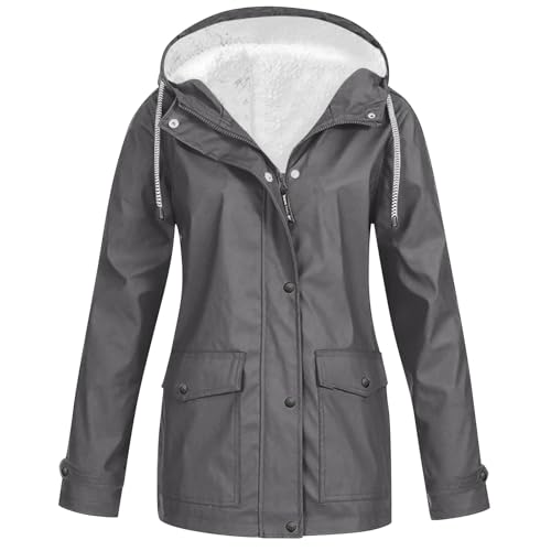 FUPODD Wintermantel Elegant Warme Winterjacke Damen Langer Mantel Lange Teddyfleece Jacke Winter Trainingsjacke Fleecejacke Lang von FUPODD