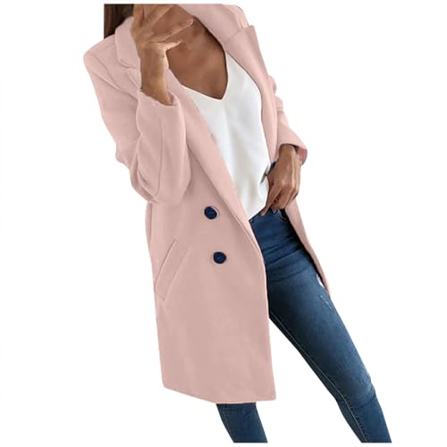 FUPODD Wollmantel Damen Winter Lang Damen Winterjacke Lang Damen Winterparka Damen Wollmantel Damenmantel Winter Lang Wintermantel Damen Wintermantel Damen Trenchcoat Damen Lang Parka Damen Langer von FUPODD