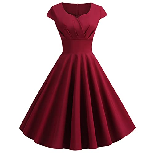 Faltenkleid Abendkleider Elegant Für Hochzeit Festliche Kleider Damen Sommer Cocktailkleid Damen A Linien Ballkleid Abschlusskleid Schwingen Kleid Hochzeitsgast Damen Luftig Partykleid Damen von FUPODD