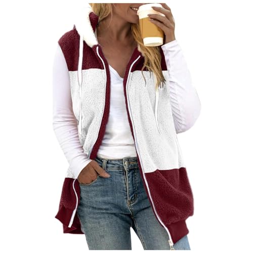 Fleeceweste Damen Mit Kapuze Teddy Weste Damen Reissverschluss Fleece Weste Für Damen Warm Weich Ärmellos Jacke Frauen Outdoor Leicht Westen Tops Winter Übergangsweste Hoodie Bequem Casual Fleeceweste Damen Mit Kapuze Teddy Weste Damen Reissverschluss Fleece Weste Für Damen Warm Weich Ärmellos Jacke Frauen Outdoor Leicht Westen Tops Winter Übergangsweste Hoodie Bequem Casual von FUPODD