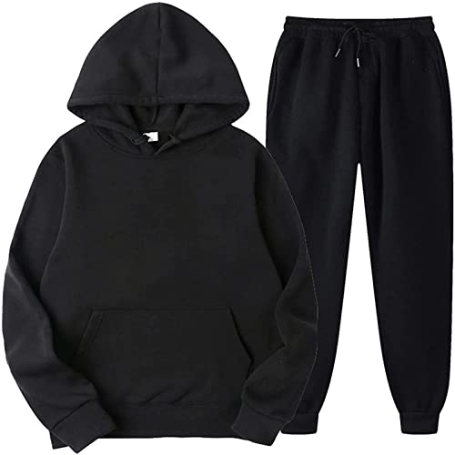 Herren Trainingsanzug Sportanzug Hausanzug Freizeitanzug Jogginganzug Monochromer Hoodie Jogginghose Herren 2-Teilig Set MäNner Kapuzenpullover Sweatshirt Mit Kapuze Freizeit Sport Langarmshirt von FUPODD