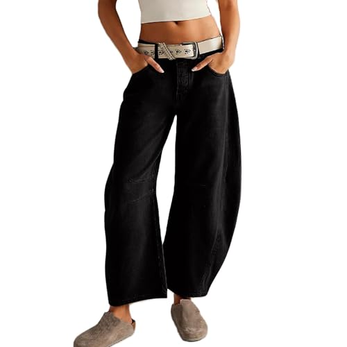 Jeanshose Damen Boyfriend Jeans Damen Palazzo Hose Damen Stylische Jeans Hose Damen Weite Hose Damen Jeanshosen Damen Baggy Jeans Damen Mit Taschen Damen Jeans Arbeitshose Damen Freizeithose Damen von FUPODD