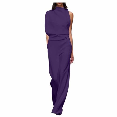 Jumpsuit Damen Elegant Festlich Hosenanzug Lang Weites Bein Einteiler Für Hochzeit Jumpsuits Sommer Lange Beine Overall Festlicher Playsuit Frauen Hochzeitsgäste Eleganter Onesie Einfarbig von FUPODD