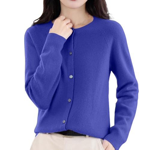 Kaschmir Pullover Damen Winter Strickjacke Knöpfen Wollpullover Merinowolle Strickpullover Langarm Elegant Pulli Frauen Fleecepullover Baumwollpullover Kuschelige Cardigan Casual Strickjacken von FUPODD