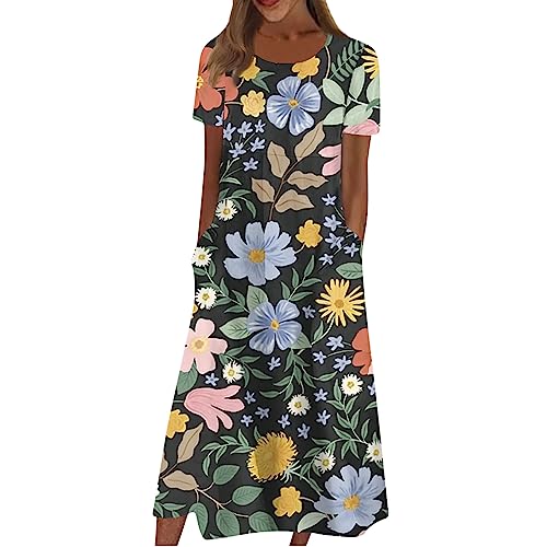 Kleid Damen Sommer Italienische Kleider Elegant Umstandskleid Luftige Sommerkleider A Linie Shirtkleid Sommerkleidung Infinity Sommerkleid Lang Multiway Maxikleid Elegant Schicke Salbeigrün von FUPODD