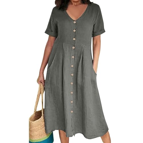 Kleid Damen Sommer Übergrösse A Linien Lange Leichte Sommerkleider Big Size Partykleid Grossen Grössen Sommerkleid Damen Leicht Und Luftig Strandkleider Schwangerschaftskleid Kleid A Linie von FUPODD