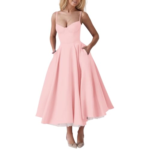 Kleid Rückenfrei Cocktailkleid Damen Lang Spaghettiträger Korsett Abendkleider Elegant Prinzessin Kleider Frauen Corset Ballkleid Taschen Abschlusskleid Schwingen Tüll Doppellagig Maxikleid Kleid Rückenfrei Cocktailkleid Damen Lang Spaghettiträger Korsett Abendkleider Elegant Prinzessin Kleider Frauen Corset Ballkleid Taschen Abschlusskleid Schwingen Tüll Doppellagig Maxikleid von FUPODD