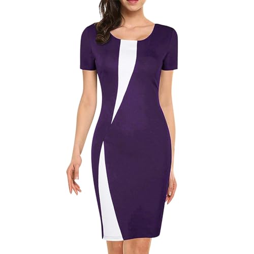 Kleider Damen Sommer Knielang Elegant Kleid A Linie Abendkleid Für Hochzeitsgast Frauen Curvy Sommerkleid Festliche Abendkleider Schlankmachende Bleistiftkleid Mit Ärmel Sommerkleider Stretch Kleider Damen Sommer Knielang Elegant Kleid A Linie Abendkleid Für Hochzeitsgast Frauen Curvy Sommerkleid Festliche Abendkleider Schlankmachende Bleistiftkleid Mit Ärmel Sommerkleider Stretch von FUPODD