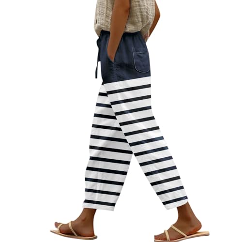 Leichte Sommerhose, Damen Luftig Stoffhose Damen Sommer Locker Musselin Hose Damen Mit Gummizug Freizeithose Damen Mit Taschen Strandhose Schlupfhose Bleistifthose Frauen Druck Plissee Hose Leichte Sommerhose, Damen Luftig Stoffhose Damen Sommer Locker Musselin Hose Damen Mit Gummizug Freizeithose Damen Mit Taschen Strandhose Schlupfhose Bleistifthose Frauen Druck Plissee Hose von FUPODD