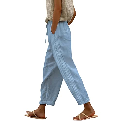 Leichte Sommerhose,Damen Weite Beine Hose Sommer Loose Damen Culotte-Hose Luftige Sommerhosen Damen Grosse Marlenehose Elegant Hohe Taille Freizeithose Lang Mit Seitentasche Leichte Sommerhose,Damen Weite Beine Hose Sommer Loose Damen Culotte-Hose Luftige Sommerhosen Damen Grosse Marlenehose Elegant Hohe Taille Freizeithose Lang Mit Seitentasche von FUPODD