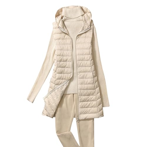 Longweste Damen Leichte Steppweste Reissverschluss Daunenweste Casual Ärmellos Jacke Elegant Frauen Weste Mit Kapuze Westen Winter Pufferweste Winterweste Warm Übergangsweste Einfarbig Longweste Damen Leichte Steppweste Reissverschluss Daunenweste Casual Ärmellos Jacke Elegant Frauen Weste Mit Kapuze Westen Winter Pufferweste Winterweste Warm Übergangsweste Einfarbig von FUPODD