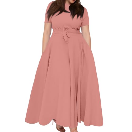Maxikleid Damen Sommer Elegant Kleid A Linie Damen Grosse Grössen Leichte Sommerkleider Dünne Freizeitkleid Alltags Empire Strand Mollig Sommerkleid Lang Casual Ibiza Dresses for Women von FUPODD