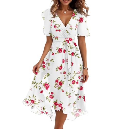 Midi Kleid Damen Sommer Blumen A Linie Sommerkleid Lang Elegant Musselin Wickelkleid V Ausschnitt Italienische Kleider Kurzarm Sommerkleider Leicht Und Luftig Blumenkleid Ibiza Strandkleid Midi Kleid Damen Sommer Blumen A Linie Sommerkleid Lang Elegant Musselin Wickelkleid V Ausschnitt Italienische Kleider Kurzarm Sommerkleider Leicht Und Luftig Blumenkleid Ibiza Strandkleid von FUPODD
