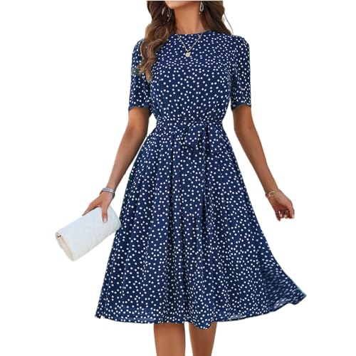 Midikleid Damen Sommer Punkte Chiffonkleid Elegant A Linie Sommerkleid Frauen Midi Kurzarm Italienische Kleider Gepunktet Kleid Chiffon Mit Gürtel Sommerkleider Leicht Und Luftig Partykleid Midikleid Damen Sommer Punkte Chiffonkleid Elegant A Linie Sommerkleid Frauen Midi Kurzarm Italienische Kleider Gepunktet Kleid Chiffon Mit Gürtel Sommerkleider Leicht Und Luftig Partykleid von FUPODD