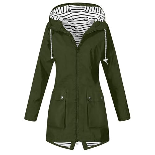 Outdoor Jacken Für Damen Leichte Regenjacke Damenjacke Frühling Übergangsjacke Fahrrad Regenbekleidung Kurzmantel Frühjahr Sommermantel Damen-Mäntel Trenchcoat Schwarz Jacket Sommerjacken von FUPODD