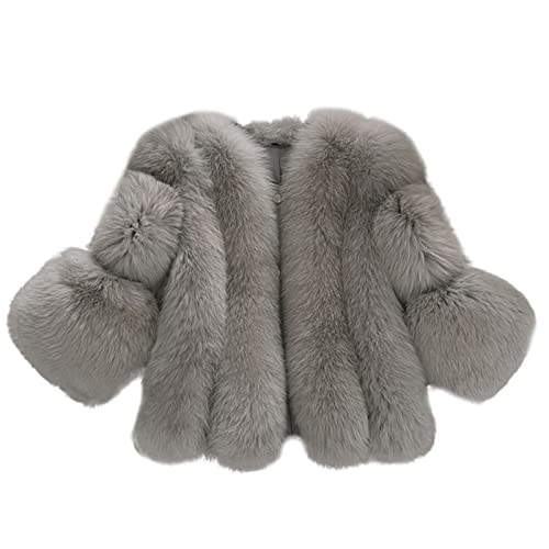 Pelzmantel Damen Kurz Dicker Felljacke Damen Kunstpelz Mantel Fleecejacke Frauen Flauschig Pelzjacke Faux Pelz Winterjacke Warm Gefüttert Kunstfell Oberbekleidung Dicke Wintermantel Winter von FUPODD