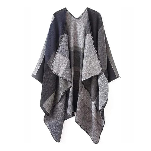 Poncho Damen Winter Warm Elegant Poncho Decke Open Front Poncho Übergroße Winterdecke Cape Strick Poncho Kap-Schal Wolle Mantel Cardigan Schal Frauen Geschenk Für Geburtstag Weihnachten von FUPODD