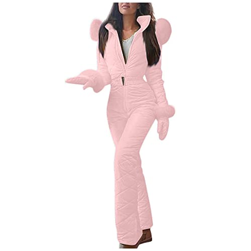 Schneeanzug Damen Einteiler Skianzug Skioverall Elegant Skibekleidung Gefüttert Skianzug Frauen Snowboard Set Thermo Set Damen Thermo Jumpsuit Thermoanzug Onesie Ski Kleidung Wasserdicht von FUPODD