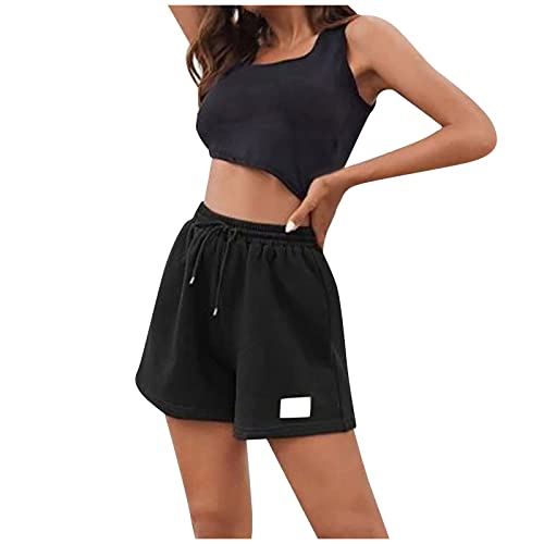 Shorts Damen mit Tasche Damen-Shorts Jogginghose Damen Kurzgröße Leichte Sommerhose Bermuda Shorts Vintage Freizeithose Hose Sommer Loose Kurz Hosen Sommerhosen Leicht Und Luftig Elegant von FUPODD