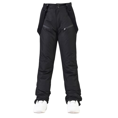 Skihose Herren Gefüttert Mit Träger Schneehose Winter Wasserdicht Snowboardhose Latzhose Herren Winterhose Warm Outdoorhose Mit Hosenträger Ski Hosen Für Männer Softshellhose Winddicht von FUPODD