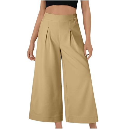 Sommerhose Damen Leicht Und Luftig 7/8 Palazzo Hose Frauen Hoher Bund Musselin Freizeithose Straight Plissee Marlenehose Bequeme Stoffhose Causal Culottes Hosen Sommer Yogahose Weites Bein Sommerhose Damen Leicht Und Luftig 7/8 Palazzo Hose Frauen Hoher Bund Musselin Freizeithose Straight Plissee Marlenehose Bequeme Stoffhose Causal Culottes Hosen Sommer Yogahose Weites Bein von FUPODD