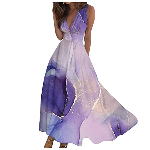 Sommerkleid Damen Lang Kleider Damen Sommer Elegant Maxikleider A Linien Sommerkleider Leicht Und Luftig Strandkleid Kleid Damenkleider Leichtes Maxikleid Luftiges Partykleid Freizeitkleider von FUPODD