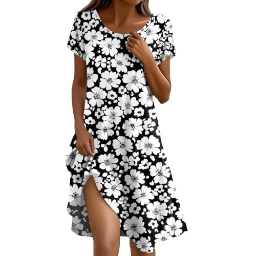 Sommerkleid Damen Leicht Und Luftig Midi Strandtunika Damen Sommer Freizeit Strandkleid Alltag Boho-Kleid Mode Weite Leichte Sommerkleider Ärmel Kurz Strandkleider Mollige Frauen A Linien Sommerkleid Damen Leicht Und Luftig Midi Strandtunika Damen Sommer Freizeit Strandkleid Alltag Boho-Kleid Mode Weite Leichte Sommerkleider Ärmel Kurz Strandkleider Mollige Frauen A Linien von FUPODD