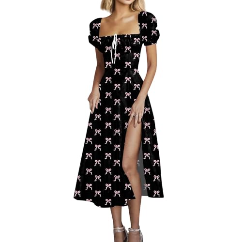 Sommerkleid Damen Midi Mit Schlitz Kleider Sommer Corset Schnürung Midikleid Frauen Bandeau Kleid Puffärmel Sommerkleider Leicht Luftig A Linie Freizeitkleid Elegant Bogen Strandkleid Korsett Sommerkleid Damen Midi Mit Schlitz Kleider Sommer Corset Schnürung Midikleid Frauen Bandeau Kleid Puffärmel Sommerkleider Leicht Luftig A Linie Freizeitkleid Elegant Bogen Strandkleid Korsett von FUPODD