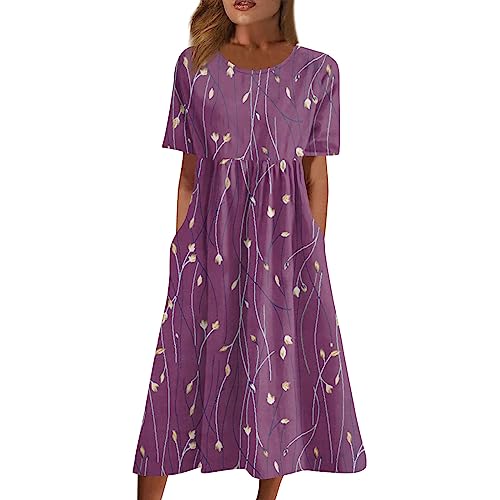 Sommerkleid Damen Sundress Italienische Sommerkleider Damen Strandtunika Schicke Sommerkleider Schöne Leichte Sommerkleider Sommerkleid Damen Elegant Floral Dress Kleid Kaschierend Bauch von FUPODD