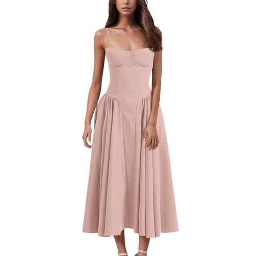 Sommerkleider Damen Leicht Und Luftig Ballkleider Lang Prinzessin Italienische Kleider Lange Maxikleid Elegant Schicke Sommerkleid Salbeigrün Ballkleider Infinity Maxikleider Sommer Petticoat von FUPODD