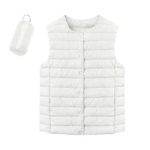 Steppweste Damen Leicht Packbare Steppweste Frauen Kurz Winter Damen Weste Ärmellos Puffer Jacke Warm Outdoor Winterweste Daunenweste Mit Knöpfen Westen Laufweste Für Freizeit Wandern Reisen von FUPODD