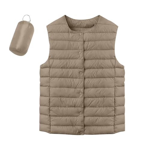Steppweste Damen Leicht Packbare Steppweste Frauen Kurz Winter Damen Weste Ärmellos Puffer Jacke Warm Outdoor Winterweste Daunenweste Mit Knöpfen Westen Laufweste Für Freizeit Wandern Reisen von FUPODD