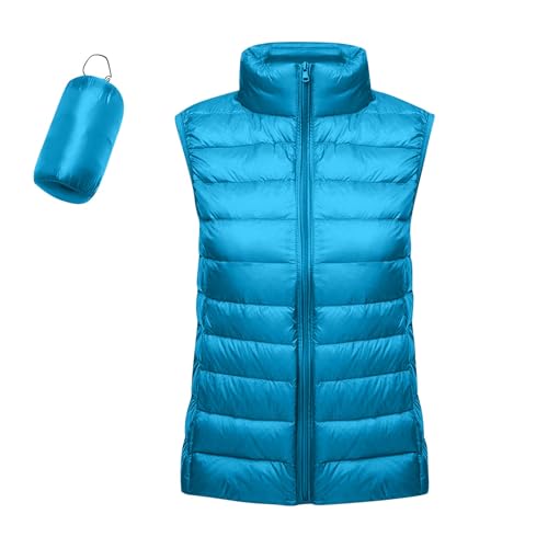 Steppweste Damen Leicht Packbare Steppweste Frauen Kurz Winter Damen Weste Zipper Ärmellos Puffer Jacke Warm Outdoor Winterweste Daunenweste Westen Stehkragen Für Freizeit Wandern Reisen von FUPODD