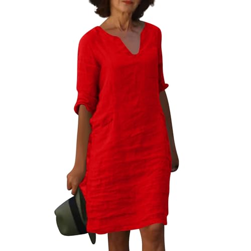 Strandkleid Damen Blumige Floral Florales Sommerkleid Blümchen Gemustert Kleider Muster Bedruckt Gestreift Einfarbig Schlichtes Schlichte Schlicht Sommerkleider Damen Leicht Und Luftig von FUPODD