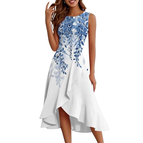 Strandkleid Damen Luftig Sommerkleidung Elegant Shirtkleid Sommer Sommerkleid Lang Strickkleid Multiway Kleid Italienische Kleider Infinity Lange Asymmetrisch Schicke Sommerkleider Salbeigrün von FUPODD