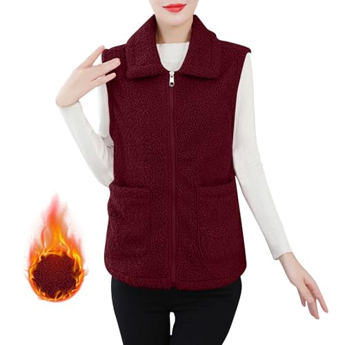 Teddy Weste Damen Winter Warm Fleeceweste Leicht Ärmellose Fleece Jacke Teddyfleece Westen Kuschelig Teddywesten Mit Taschen Wärmeweste Flauschig Plüschweste Mit Reissverschluss Mantel Revers Teddy Weste Damen Winter Warm Fleeceweste Leicht Ärmellose Fleece Jacke Teddyfleece Westen Kuschelig Teddywesten Mit Taschen Wärmeweste Flauschig Plüschweste Mit Reissverschluss Mantel Revers von FUPODD
